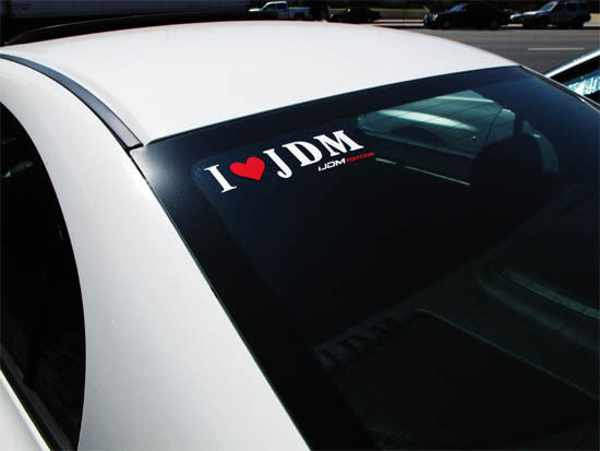 2-Pack I Love JDM Car Vinyl Decals - High Quality Waterproof Stickers for Cars, Laptops & Windows - Perfect for JDM Enthusiasts & Car Modifications - by iJDMTOY LED Light Super Store - Great for Showcasing Your JDM Passion on Vehicles, Laptops or Home Windows