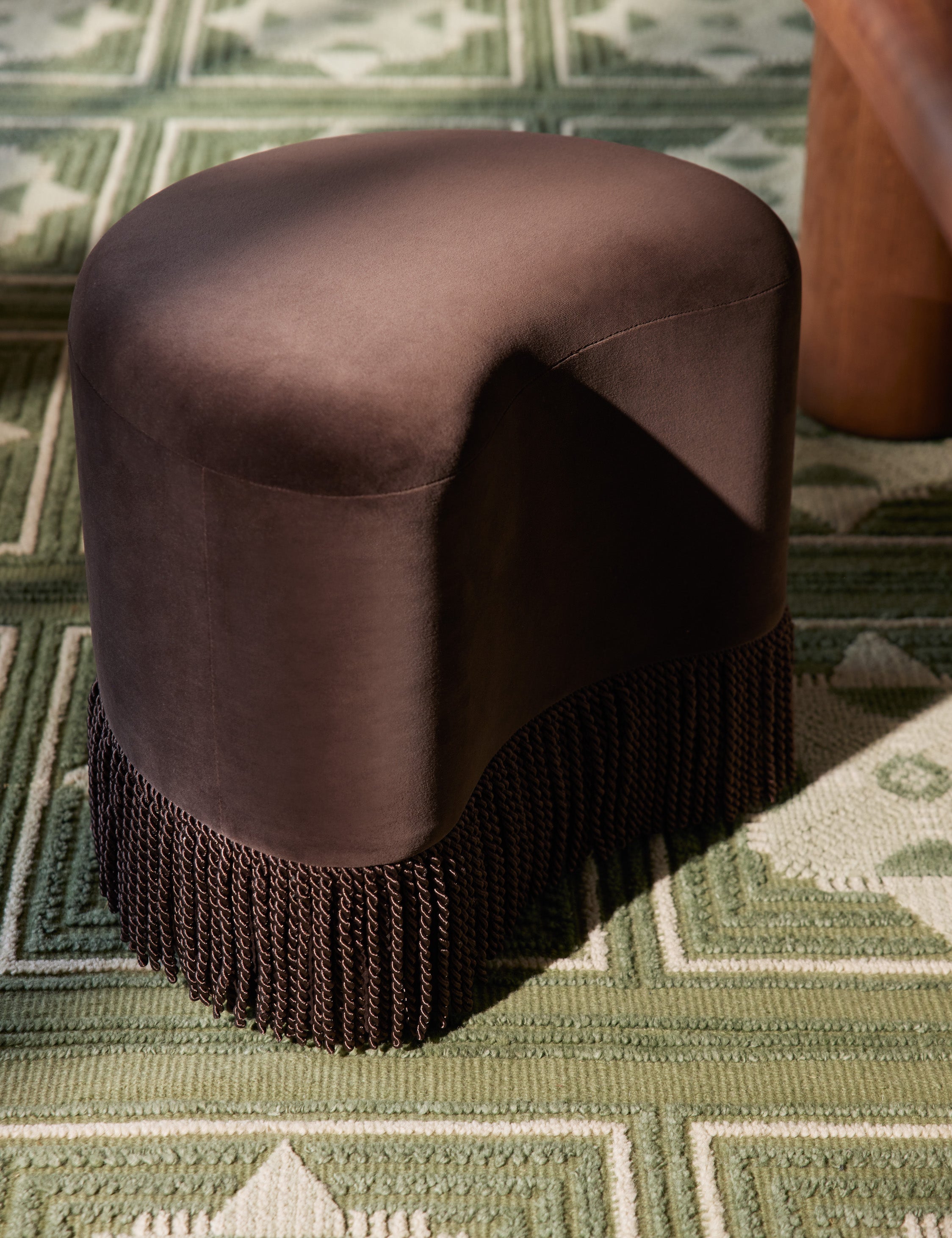 Brahm Stool by Aimee Song - Modern Accent Stool with Wooden Legs, Upholstered Seat - Perfect for Living Room, Bedroom, or Office Decor