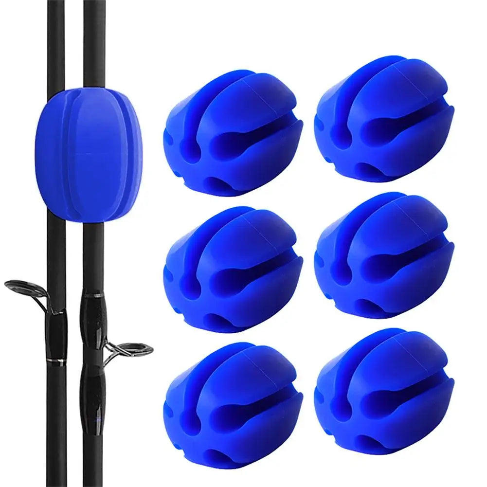 6-Piece Silicone Fishing Rod Holder Set - Durable, Non-Slip Boat & Kayak Fishing Accessories for Secure Rod Storage | Perfect for Saltwater & Freshwater Fishing Trips