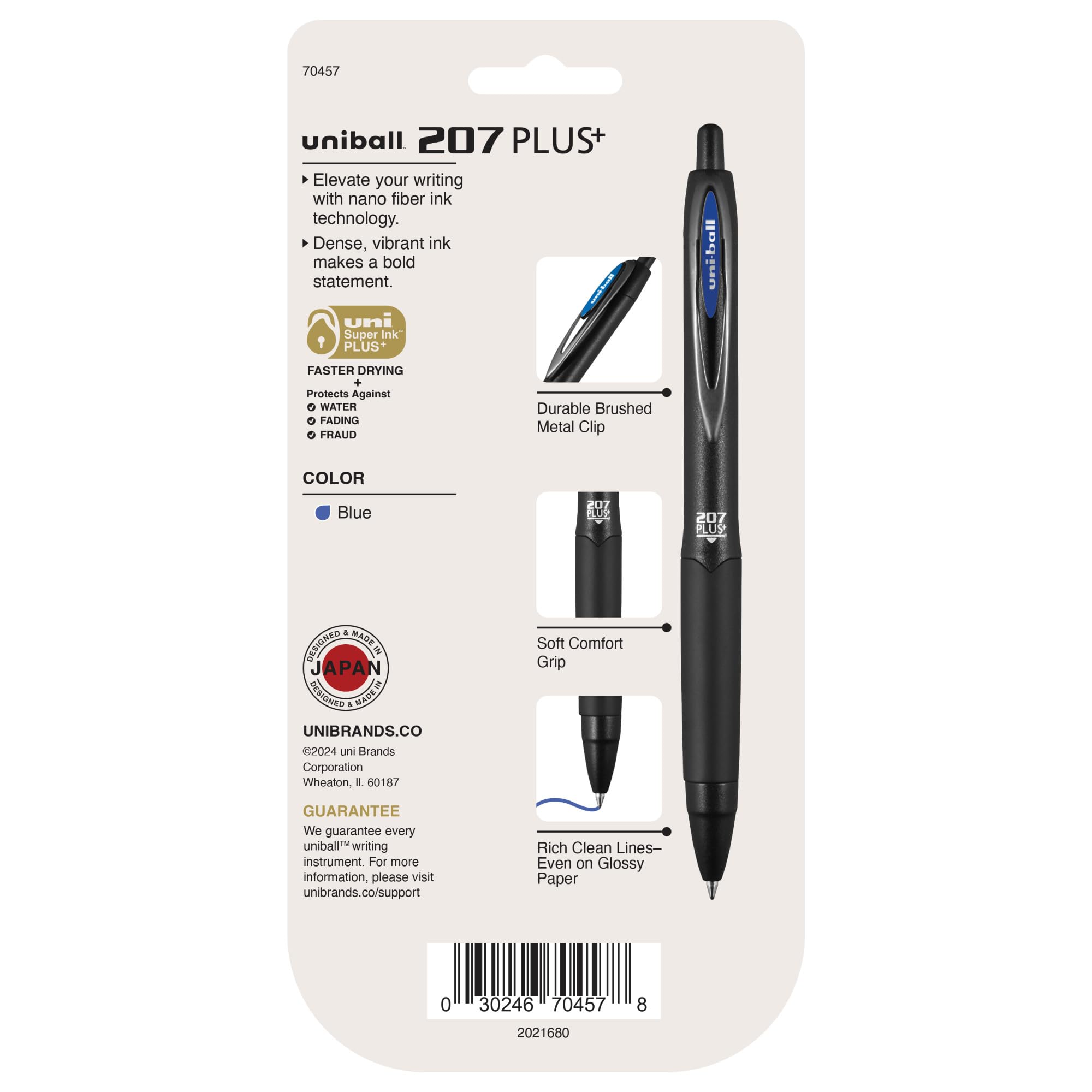 Uniball Signo 207+ Gel Pen 4-Pack - 0.7mm Medium Blue Gel Ink Pens for Smooth Writing | Premium Office & School Supplies | Ideal for Note-Taking, Journaling, Art Projects & Professional Documents