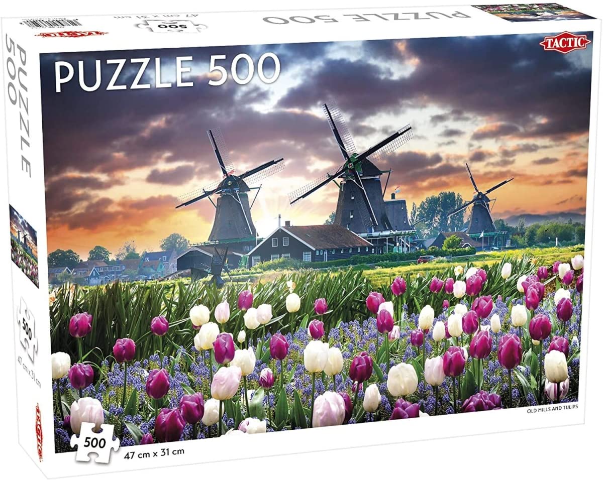 500-Piece Old Mills Landscape Puzzle by Tactic USA - Perfect for Relaxation & Home Decor