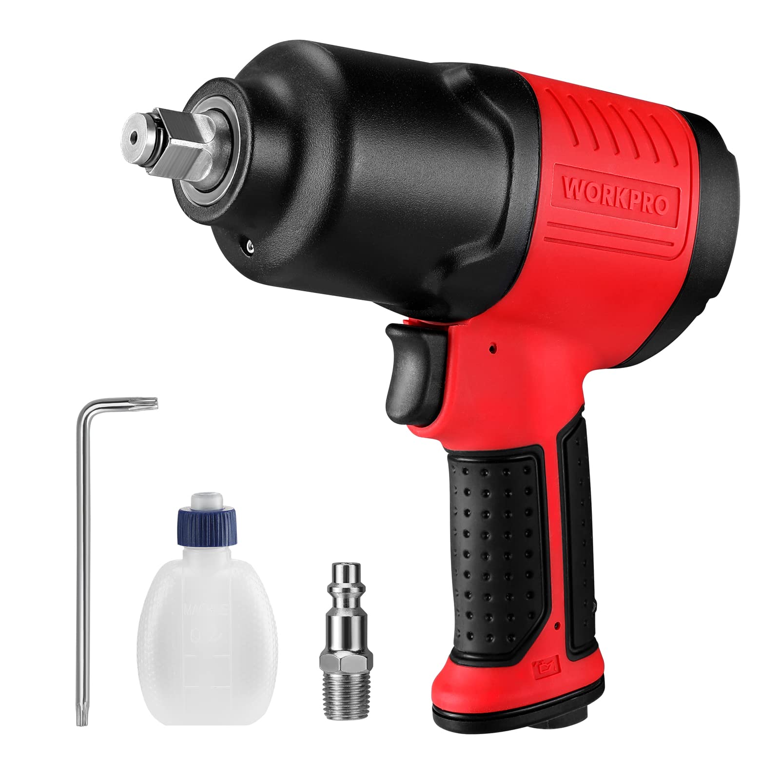 WORKPRO 1/2-Inch Air Impact Wrench - Heavy Duty Ergonomic Design, 450 ft-lbs Max Torque for Automotive Repair, Tire Changes & Construction Projects