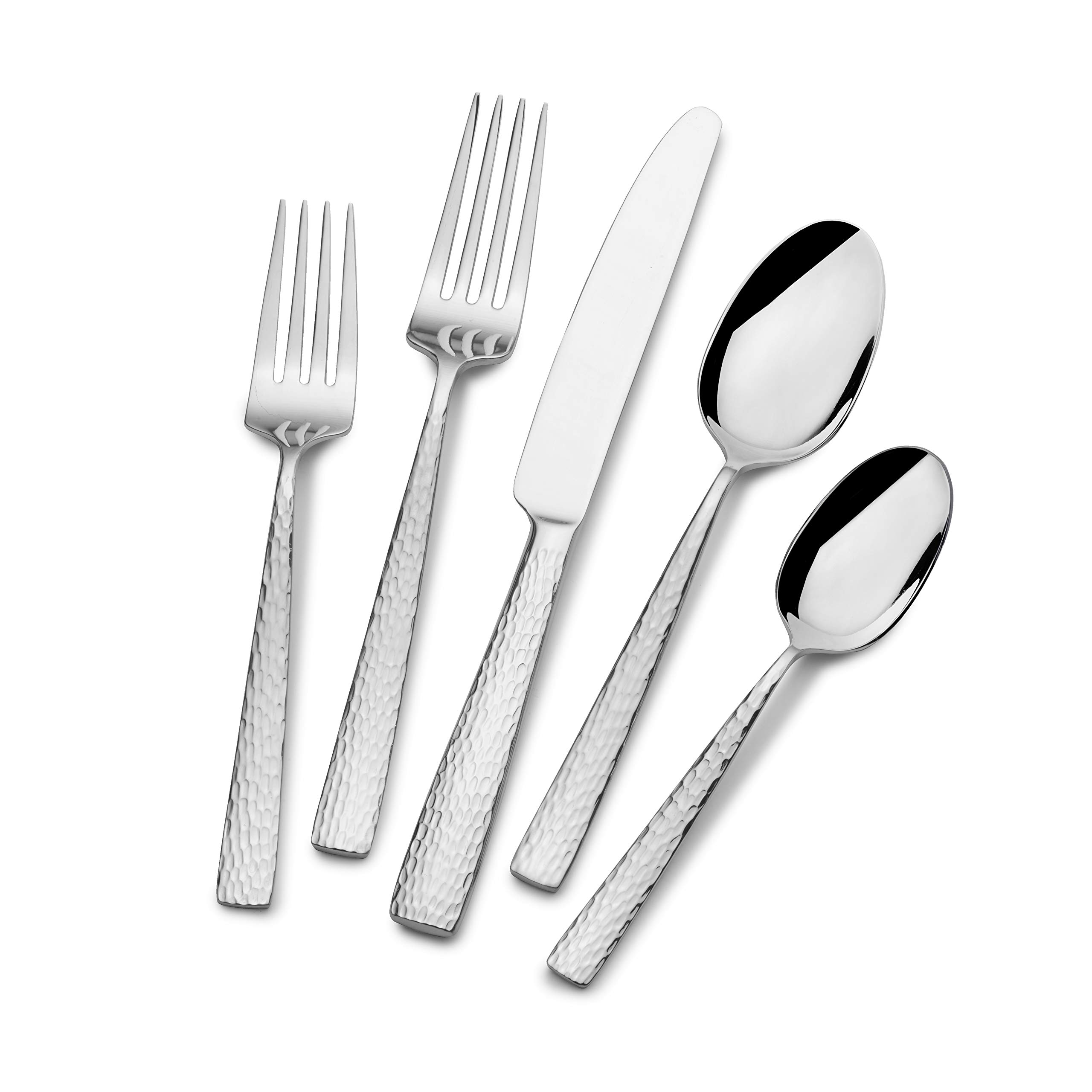 Premium Mikasa Oliver Gleam 65-Piece 18/10 Stainless Steel Flatware Set for 12 - Elegant Silverware with Serving Utensils - Perfect for Dinner Parties, Weddings & Holiday Gatherings