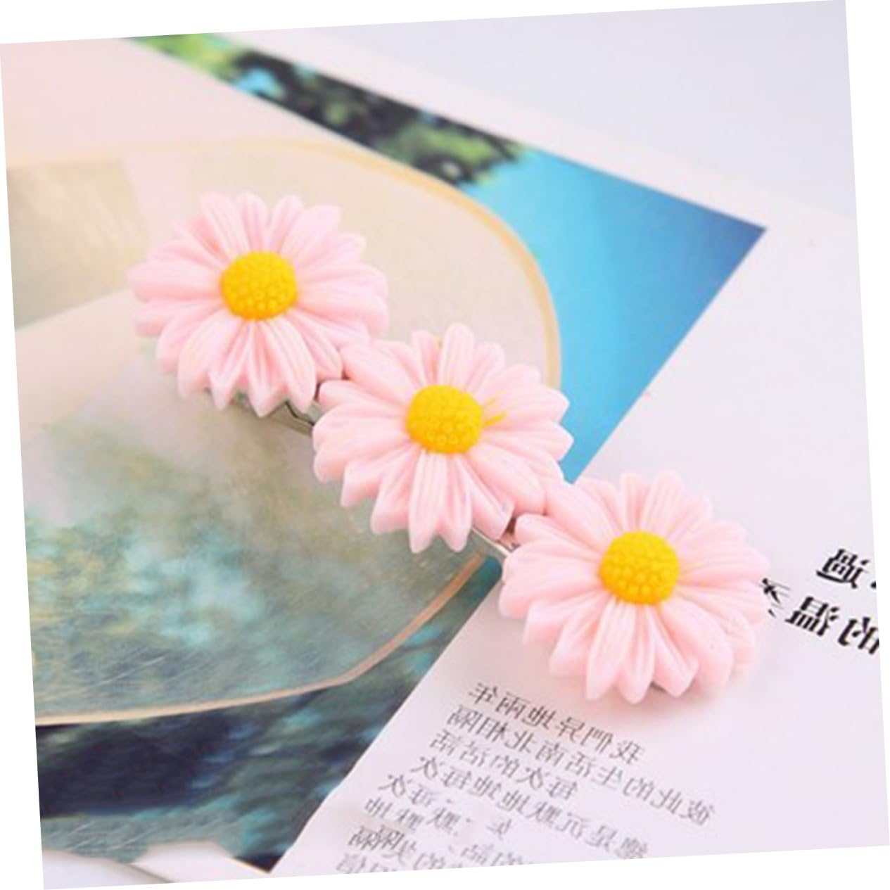Beaupretty 3 Sets Daisy Flower Hair Clips for Women & Girls - Pink Acrylic Barrettes (10pcs x 3) - Perfect for Parties, Weddings & Everyday Fashion Accessories
