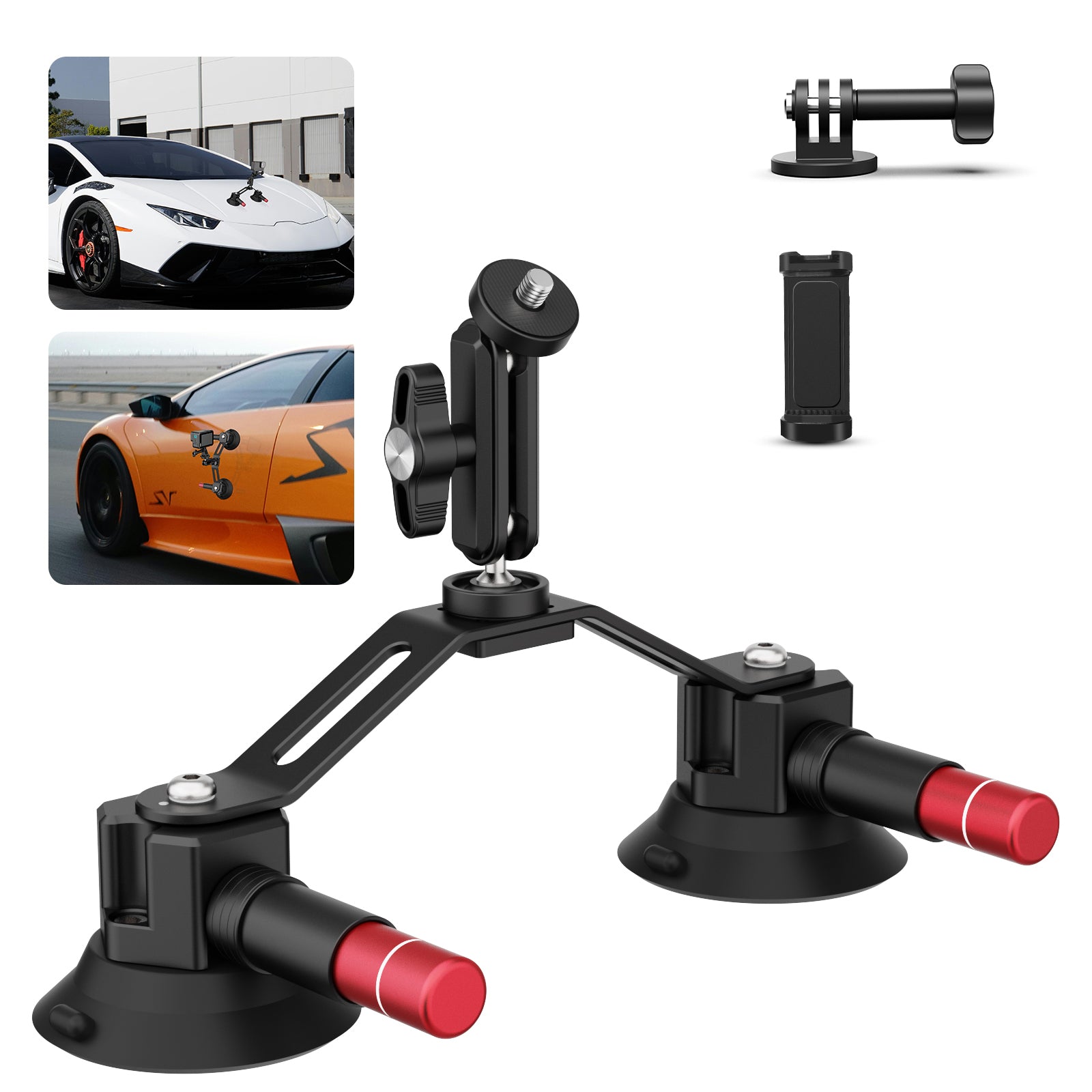 NEEWER CA066 Dual Suction Cup Car Mount Kit - Universal Phone Holder for Dashboard & Windshield - Perfect for GPS Navigation, Hands-Free Calling & Road Trips