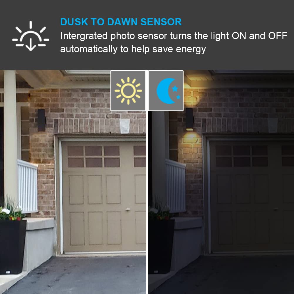 Dusk to Dawn Outdoor Wall Sconces - Oil Rubbed Bronze Waterproof Porch Lights with Rust Proof Finish - ETL Certified for Garage, Balcony, Entryway & Patio Lighting | Perfect for Home Exterior, Garden & Pathway Illumination