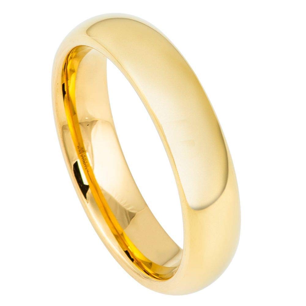 Personalized Tungsten Wedding Rings for Couples - Laser Engraved Gold-Plated Bands for Men & Women - Perfect Anniversary Gifts