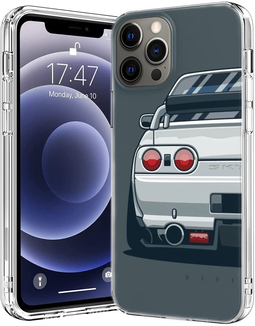 Compatible with iPhone 14 Plus Case - Skyline Japan GTR R32 Supra Race Car Design Shockproof Soft TPU Silicone Protective Phone Cover | Perfect for Sports Enthusiasts & Car Lovers