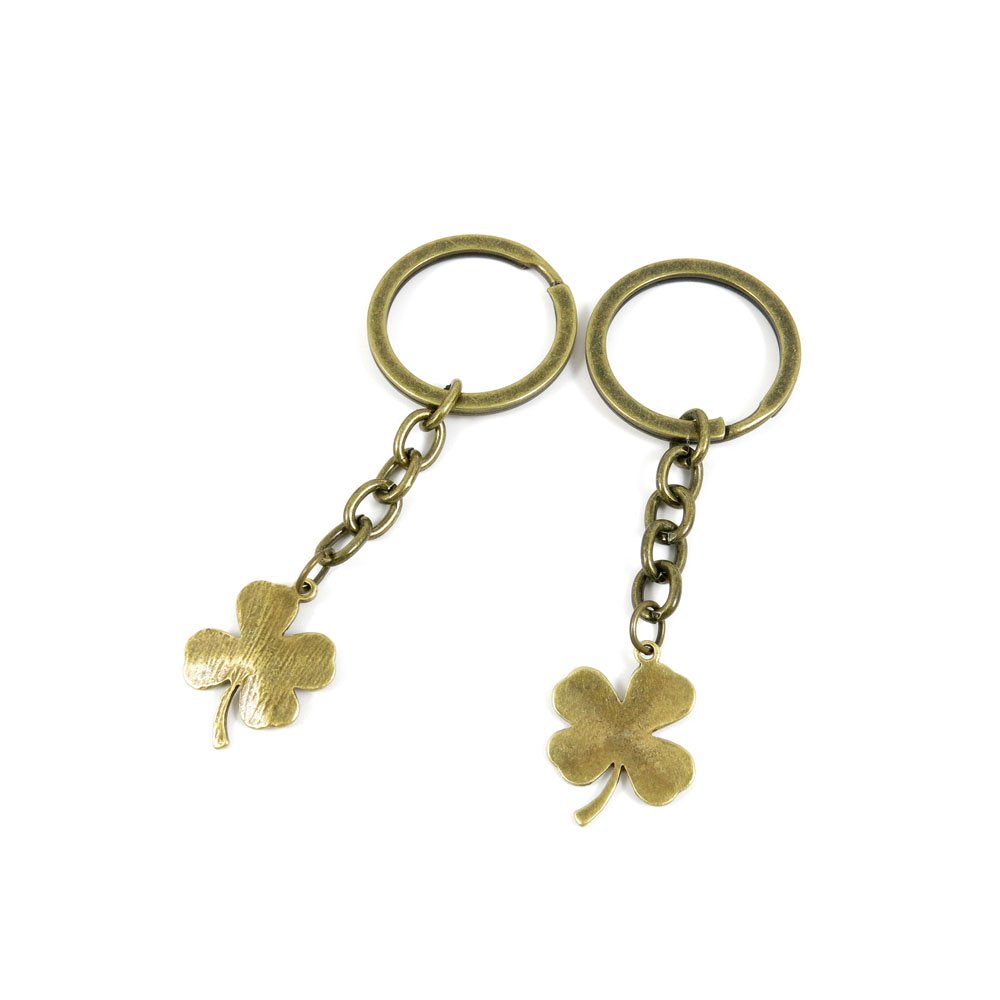 Premium Keyrings & Keychains - Durable Key Ring Chains, Jewelry Findings, Clasps & Buckles Supplies (K2PY7 Clover Design) - Perfect for DIY Crafts, Gift Accessories & Organizing Keys