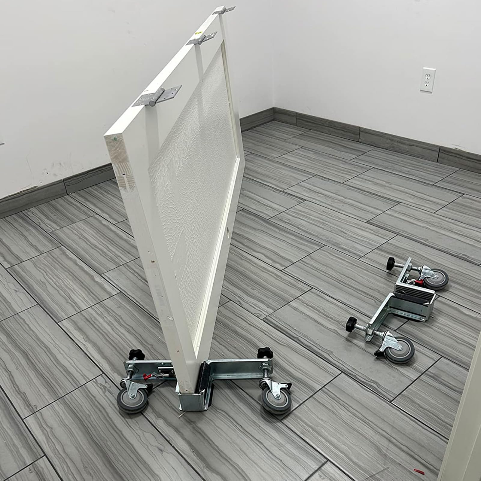 Heavy Duty Door Installation Tool Kit - 500lbs Capacity Door Lifter Dolly with Non-Slip Mat for 2-1/4 Inch Thick Doors - Complete Hands-Free Door Install Kit for Home Improvement & Professional Use