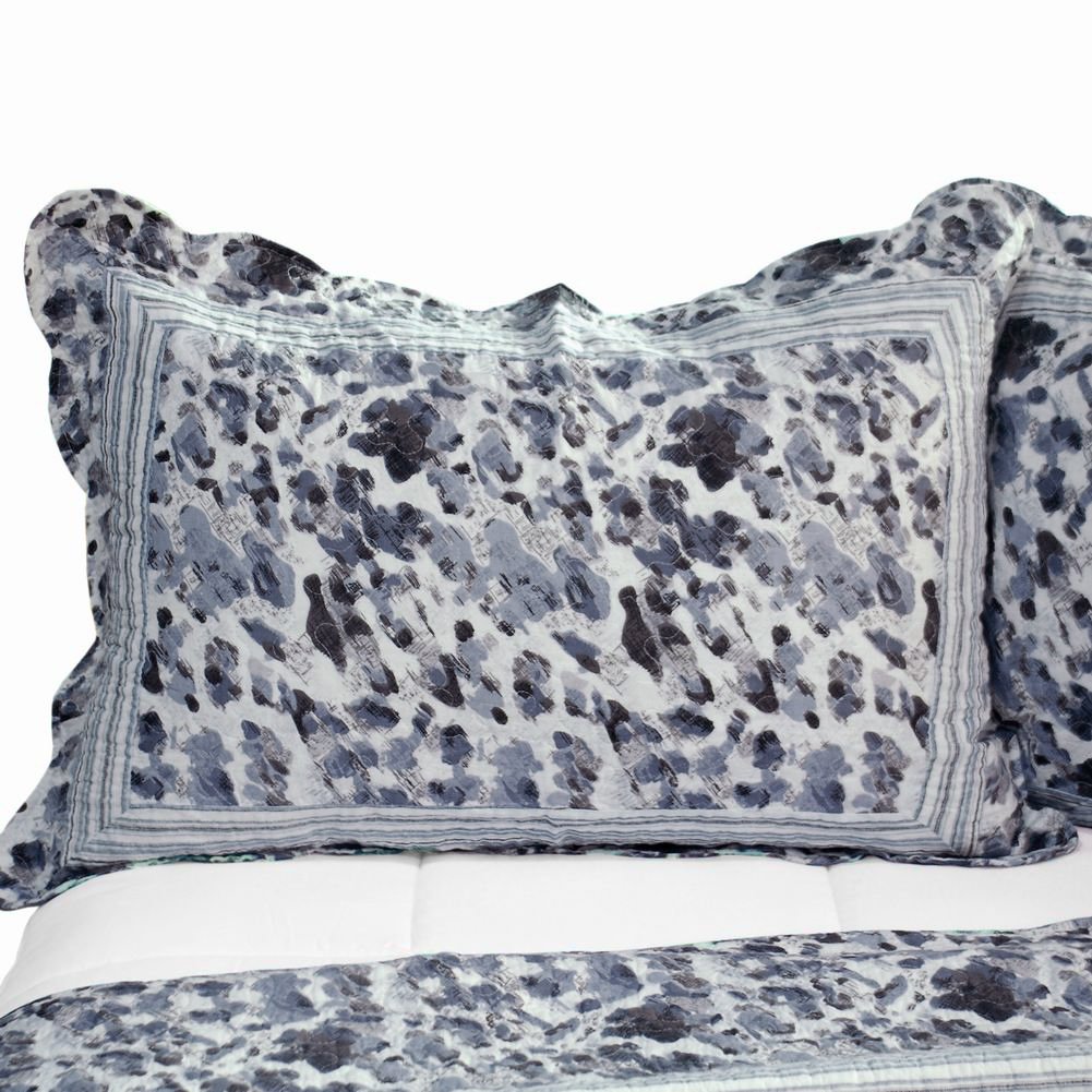 Blue Impression 3-Piece Cotton Vermicelli-Quilted Printed Bedding Set - Full/Queen Size Comforter Cover with Pillow Shams - Soft & Breathable for All Seasons - Perfect for Master Bedroom, Guest Room & Cozy Home Decor