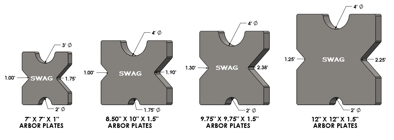 SWAG Off Road Heavy Duty Arbor Press Plates - 9.75