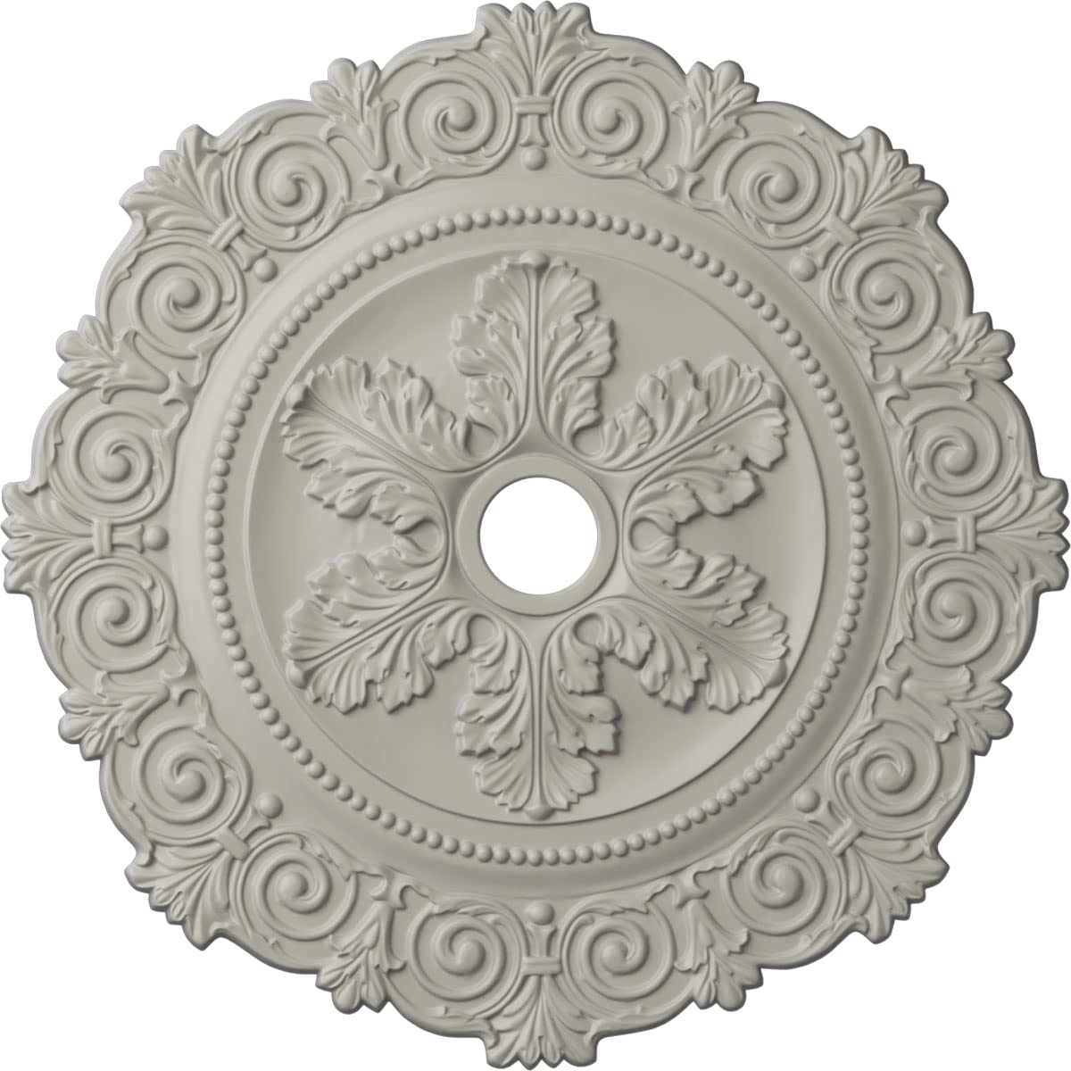 Ekena Millwork CM33SCPCF 33-Inch Scroll Ceiling Medallion - Hand-Painted Cream Finish, 33 1/4
