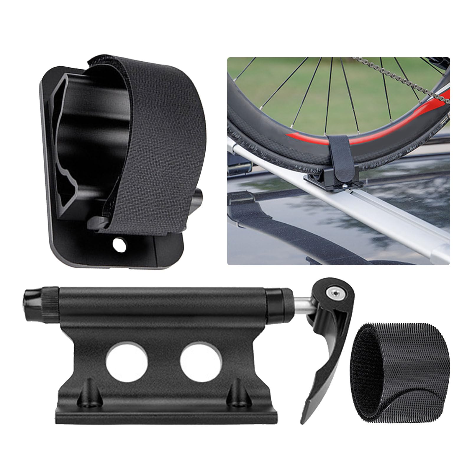2PCS Triangle Bike Fork Mount Hitch Rack with 9mm Quick Release - Bicycle Car Roof Mount Rack for Vehicles, Truck, Pickup, Trailer & Vans - Perfect for Road Trips, Camping & Outdoor Adventures