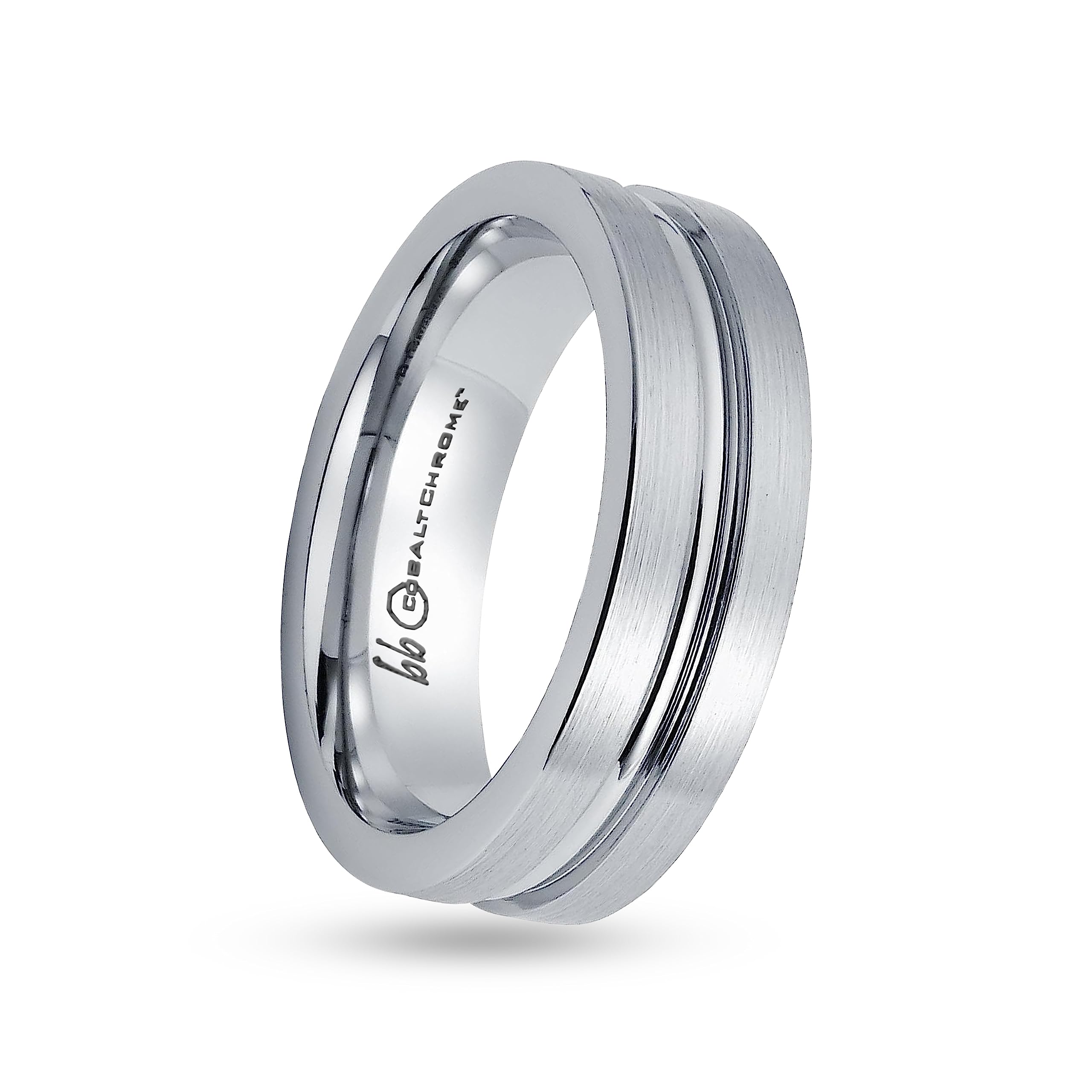Boston Bay Diamonds Silver Cobalt Chrome Unisex Comfort Fit Wedding Band - 6mm & 7mm Width Options for Men & Women - Perfect for Engagement, Anniversary or Everyday Fashion Jewelry