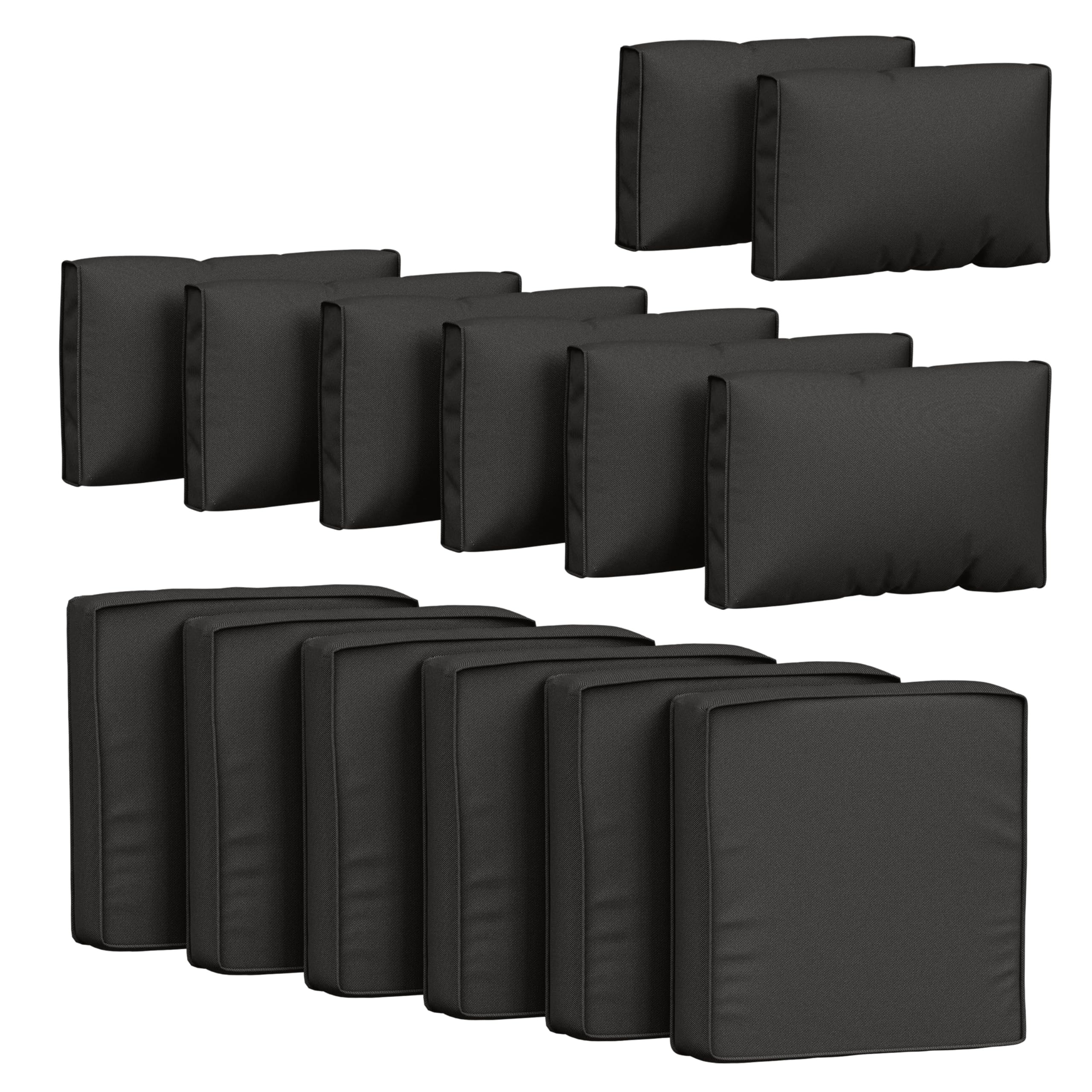 14-Piece Waterproof Outdoor Cushion Covers with Zipper - Replacement Slipcovers for Patio Furniture, Sofa & Couch (3 Sizes) - Perfect for Backyard, Deck, Poolside & Garden Seating Protection