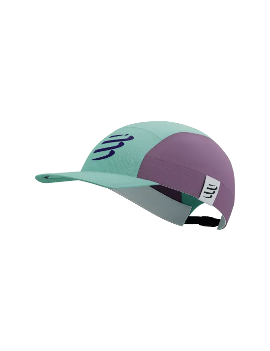 Compressport Unisex 5-Panel Lightweight Running Cap - Shell Blue/Grape - Perfect for Jogging, Hiking & Outdoor Sports