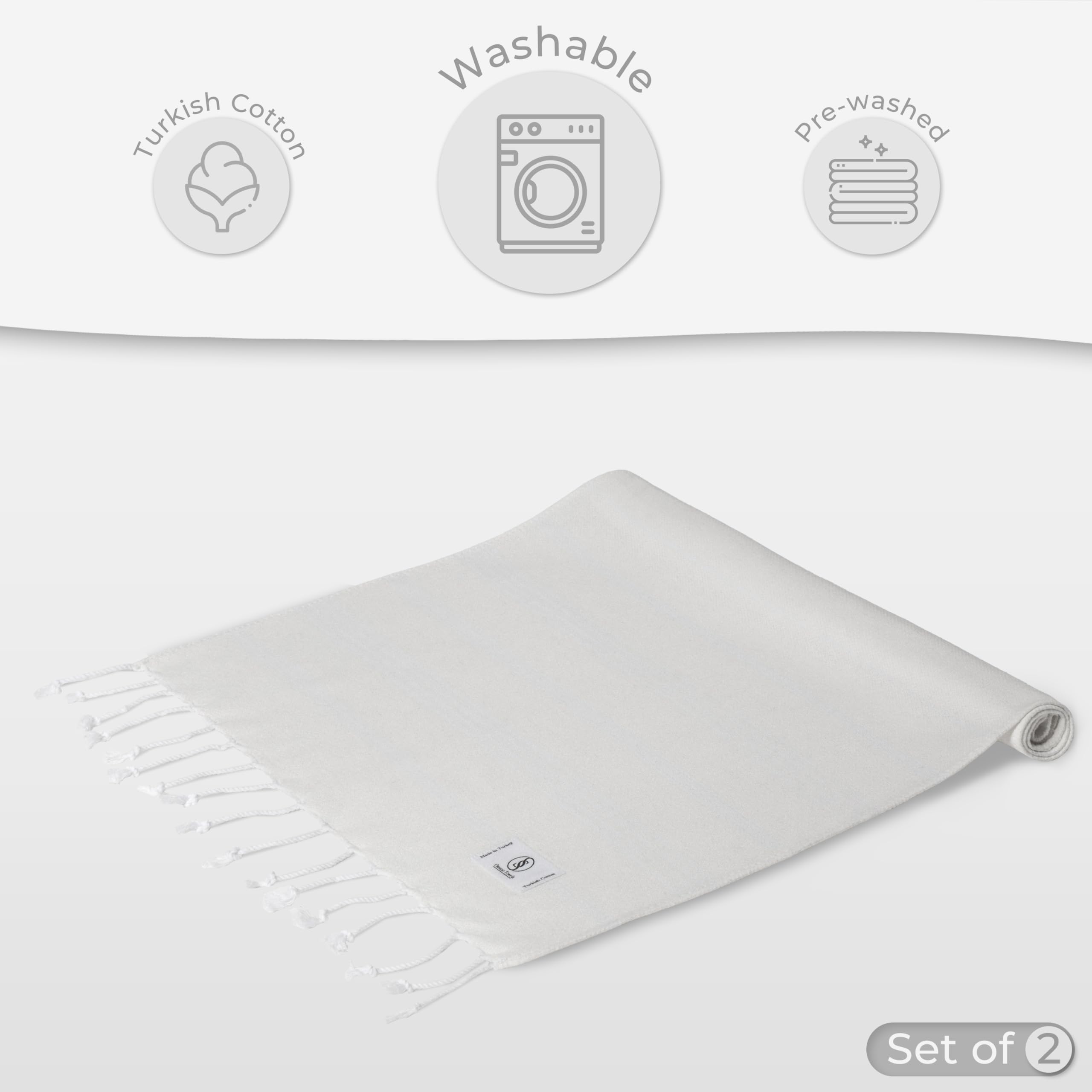 Premium Turkish Cotton Hand Towel Set of 2 - 30