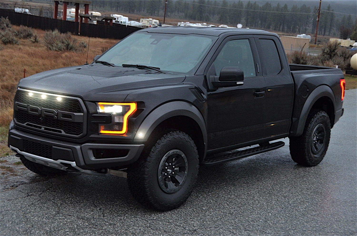 3pcs Smoked 12 SMD Xenon White LED Front Grille Running Lights for Ford Raptor - Durable Off-Road Lighting for Trucks & SUVs, Perfect for Night Driving & Adventure