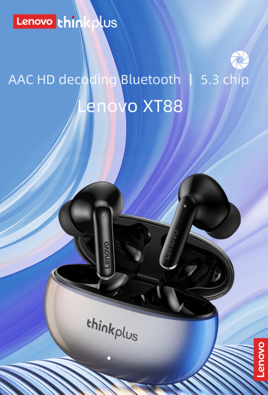 XT88 Wireless Bluetooth Headphones 5.3 with Active Noise Cancelling, Touch Control & 40H Playtime - HD Stereo Sound, Deep Bass for Workout, Travel & Gaming (Black)