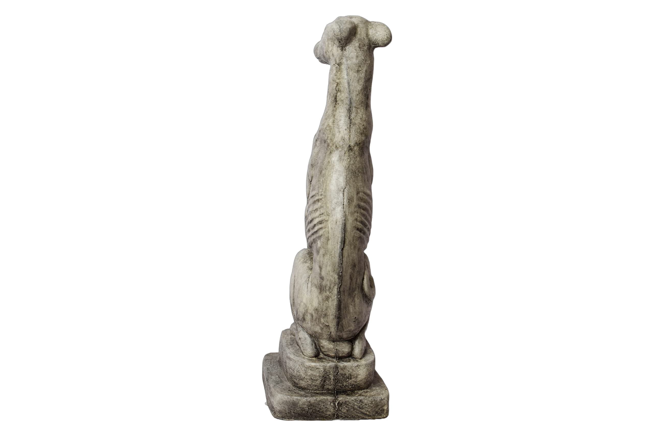 Solid Rock Stoneworks Small Whippet Dog Garden Statue - 20 Inch Tall Pre-Aged Outdoor Decor for Patio, Lawn, or Flower Bed
