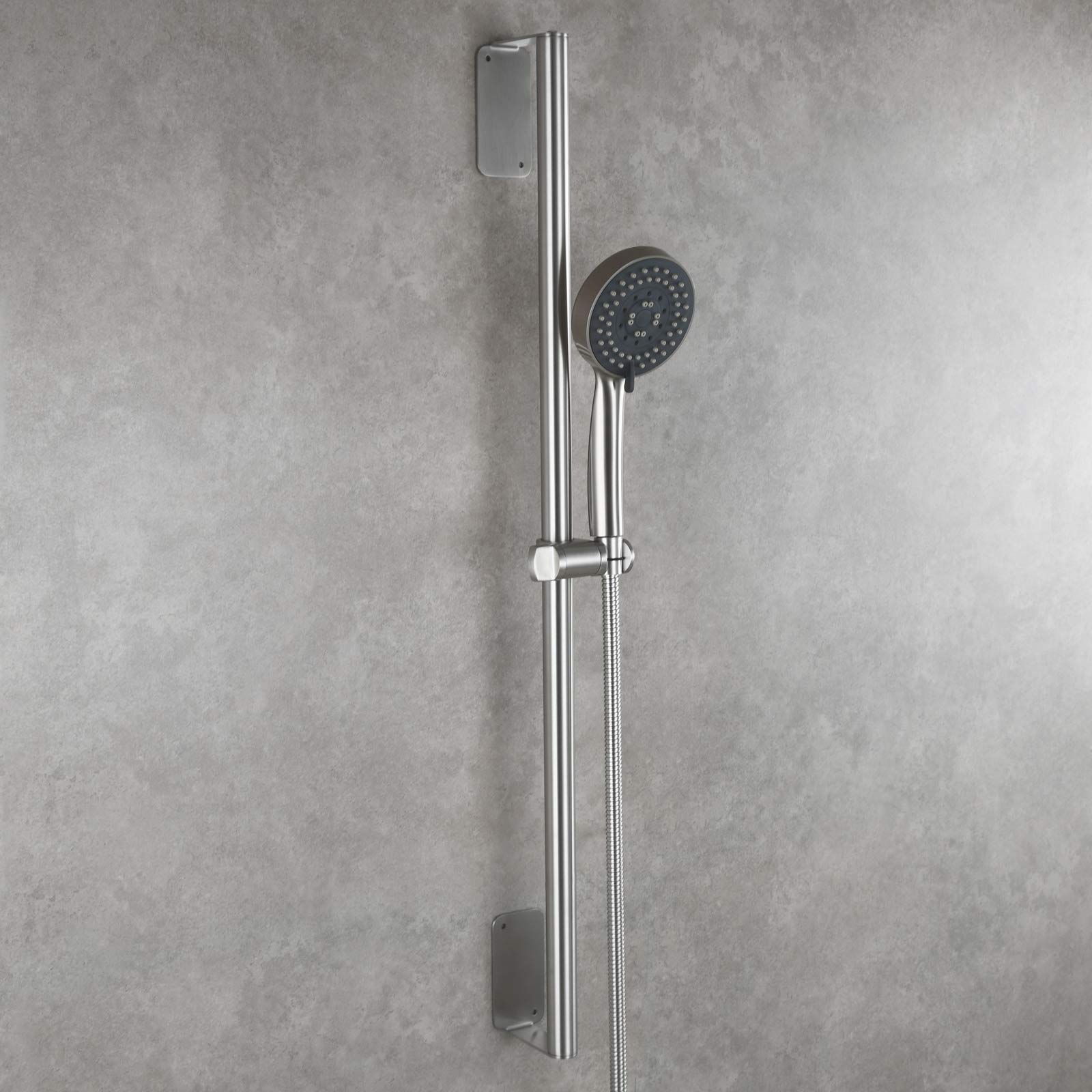 Premium 6-Function Shower Set with Extendable Shower Bar, High Pressure Shower Head & Flexible Hose - Brushed Nickel Finish for Bathroom & Spa Experience
