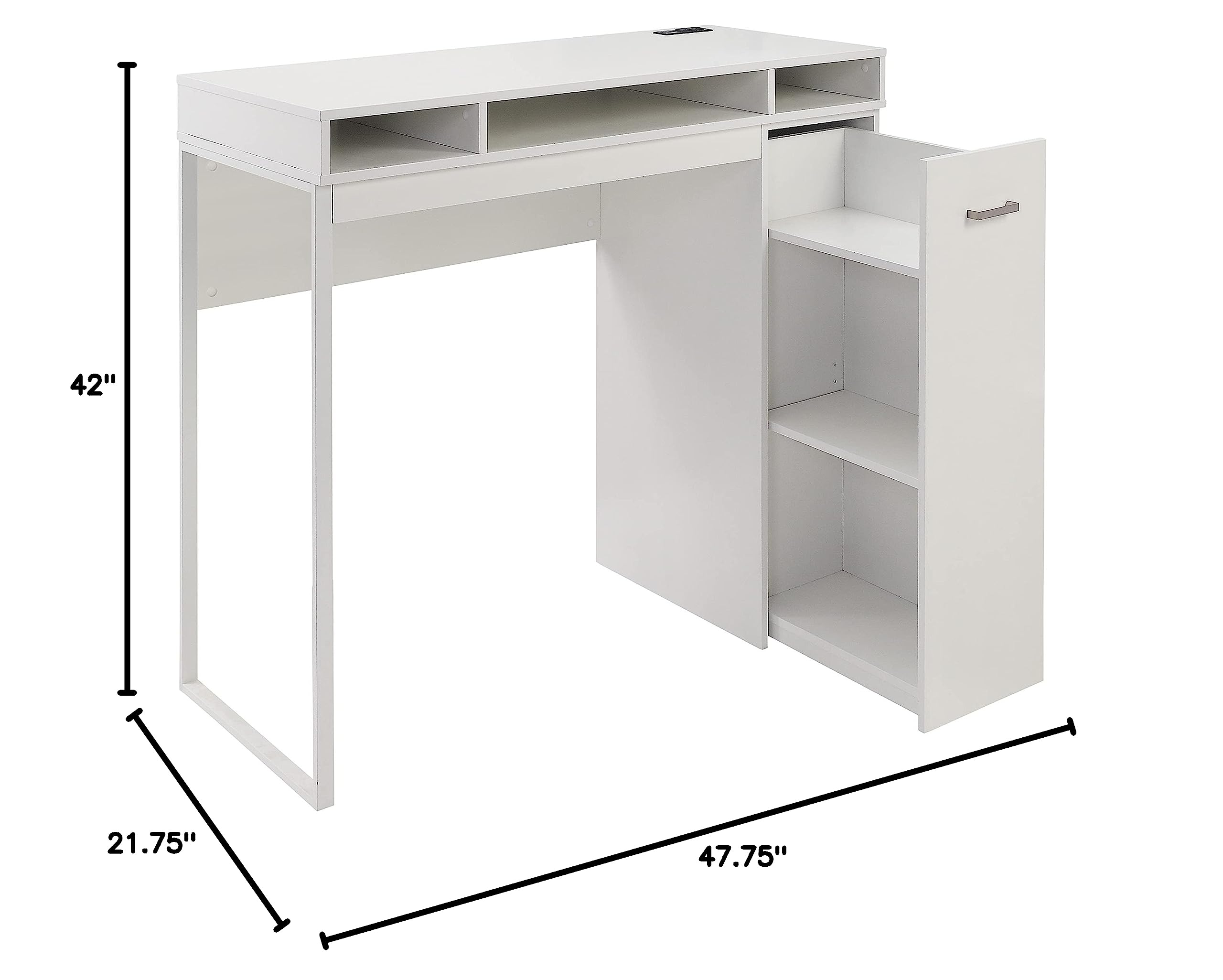 White Ravel Desk with Storage - Home Office & Study Furniture