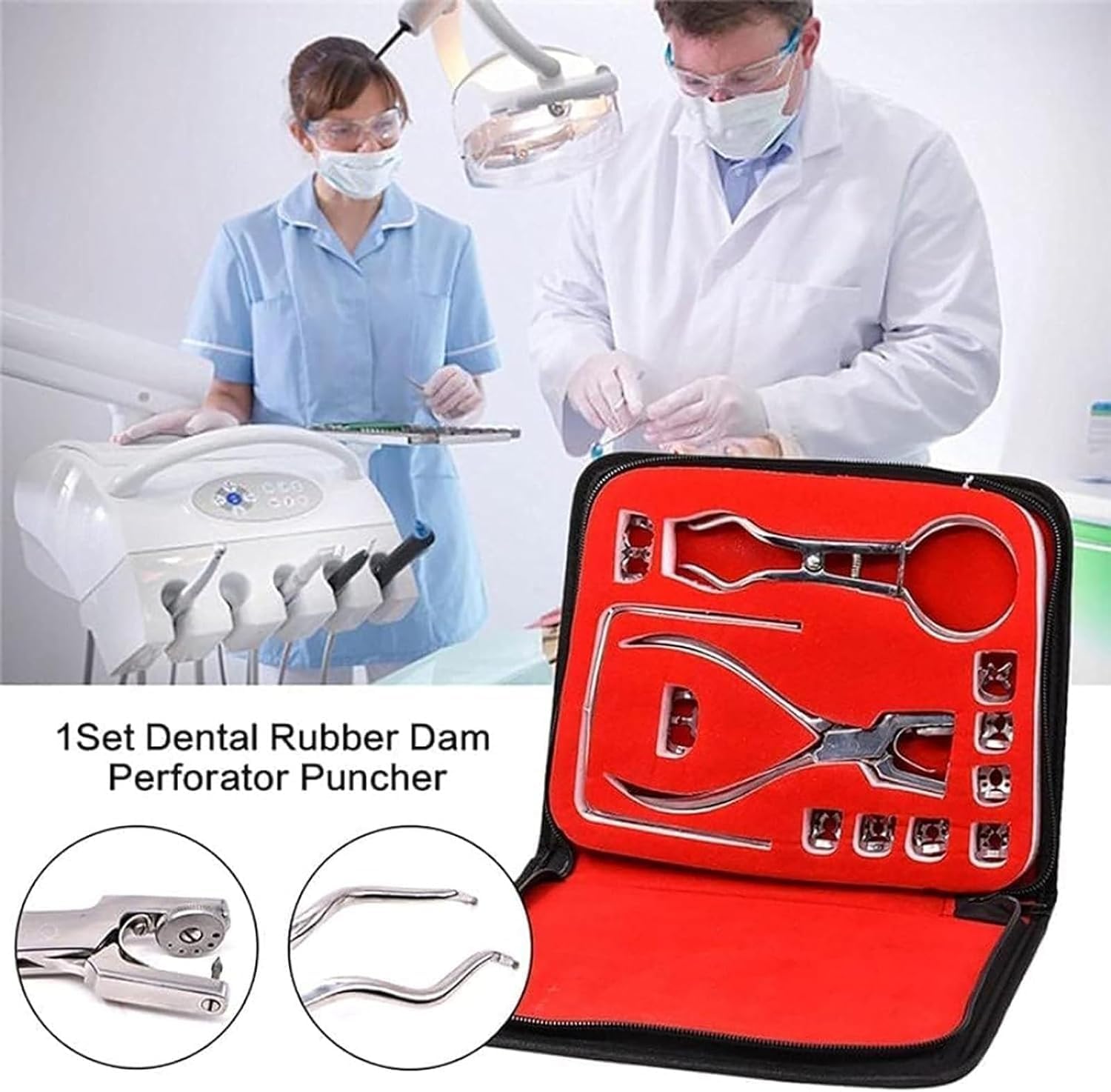 Professional Dental Endodontic Rubber Dam Kit - Complete Rubber Dam Punch Board Practice Tool Set for Dentists & Oral Practitioners | Ideal for Root Canal Treatments, Dental Procedures & Clinical Practice