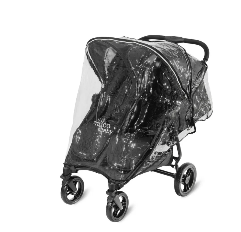 Valco Slim Twin Rain Cover - Waterproof Stroller Rain Cover for Babies & Toddlers - Perfect for Outdoor Walks, Shopping, and Travel in All Weather Conditions