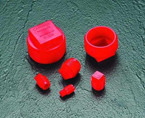 Caplugs P-48 P Series Plastic Threaded Pipe Plugs - 500 Pack Red HD-PE, NPT 1/2