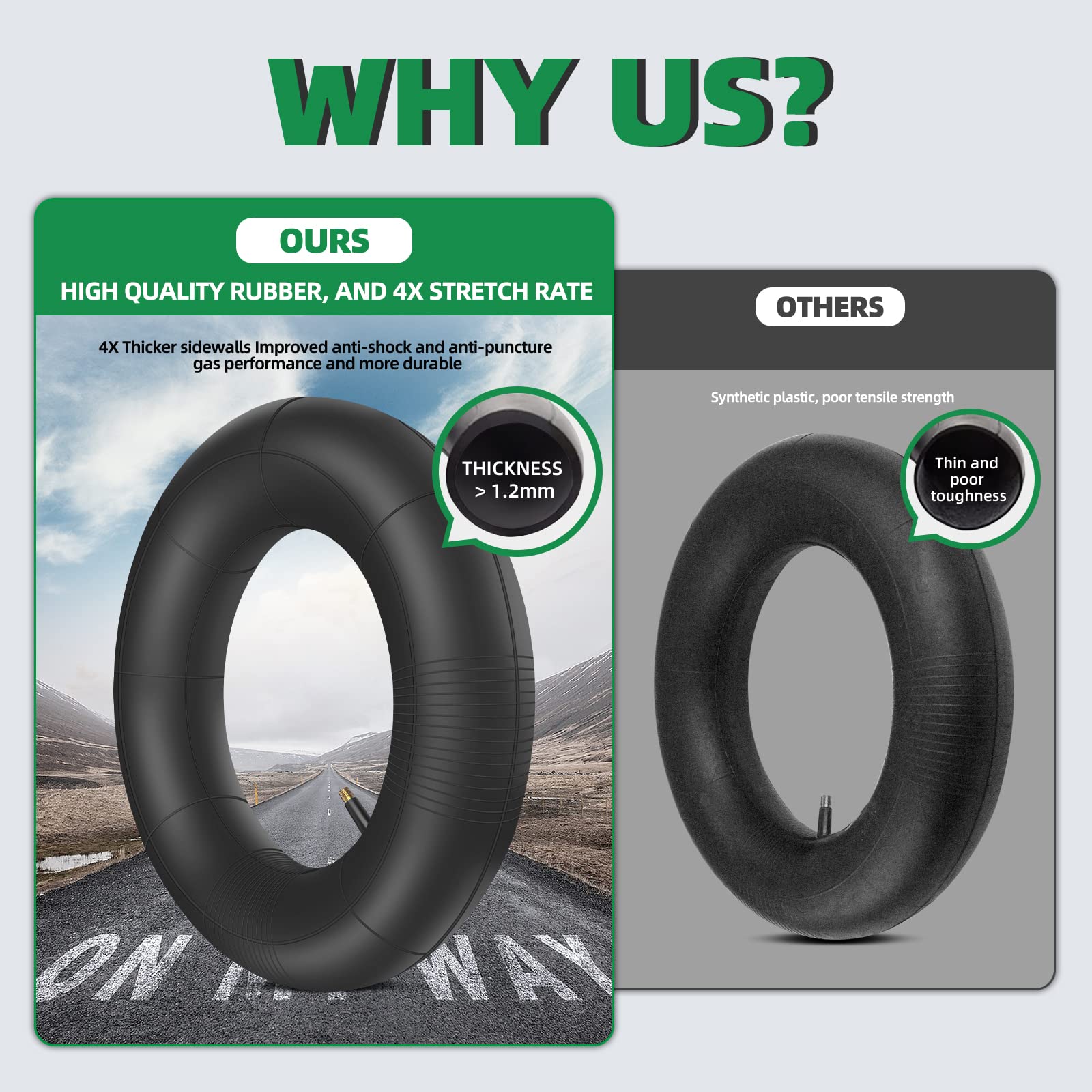 2 Pack 15x6.00-6 Inner Tubes with TR-13 Straight Valve Stem - Heavy Duty Replacement for Lawn Mowers, ATVs, Go-Karts & Golf Carts - Perfect for Off-Roading, Yard Work & Recreational Vehicles
