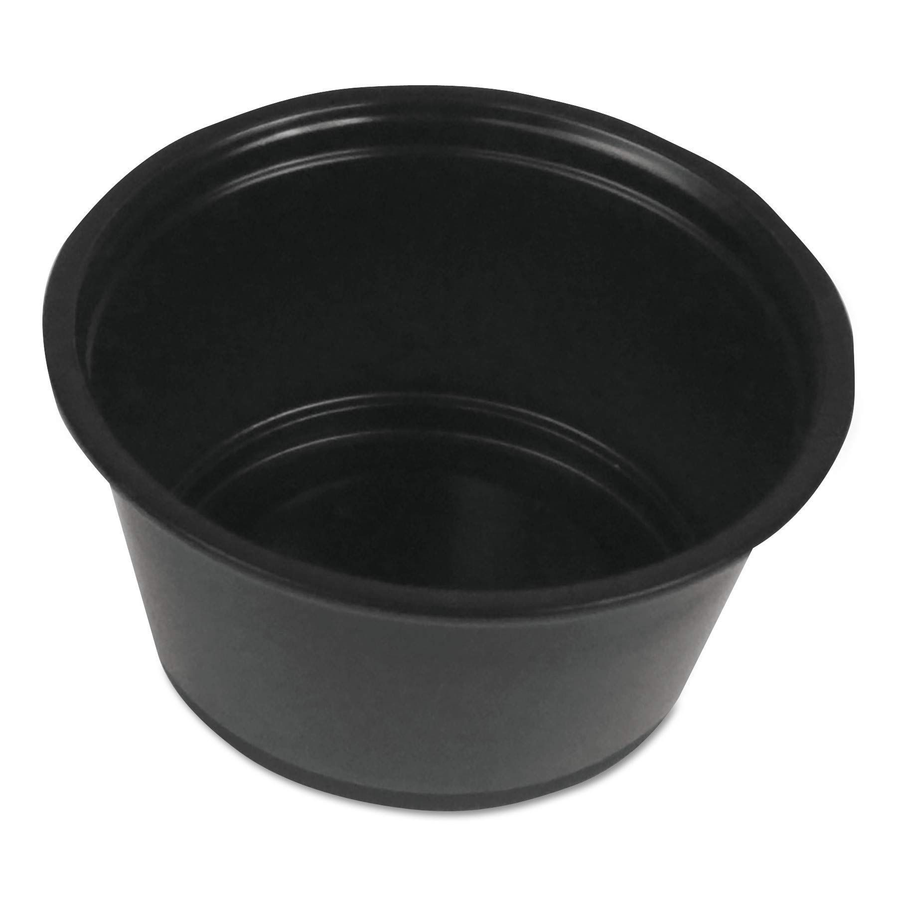 Boardwalk PRTN2BL 2 oz Black Polypropylene Souffle/Portion Cups - 2500 Count Bulk Pack for Catering, Baking, Meal Prep & Food Storage