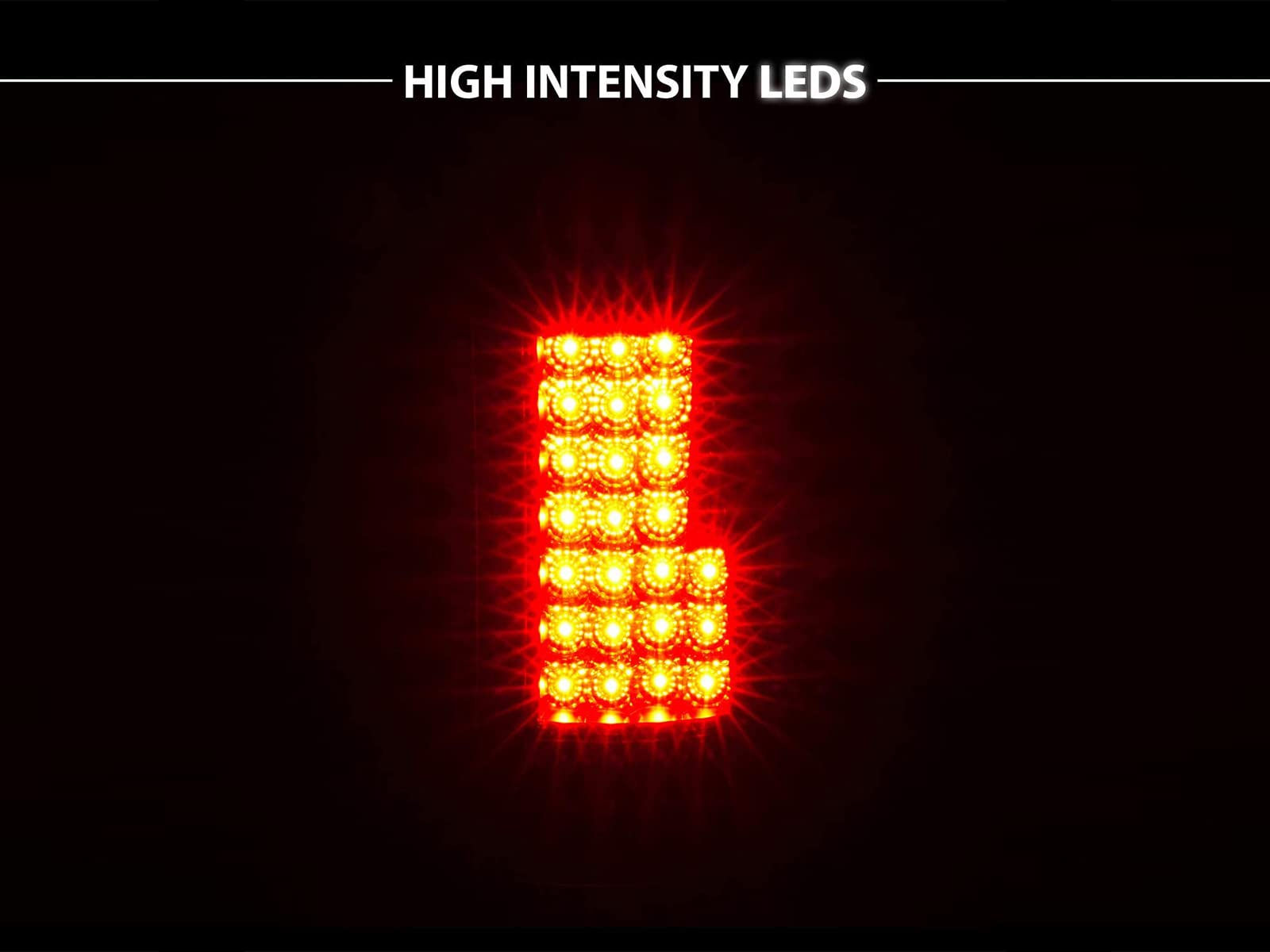 1988-2000 Chevy GMC C/K Truck Suburban SUV Yukon LED Tail Lights - Clear Red Replacement w/Bulb Set (Pair) - Left & Right Side - Enhanced Night Visibility & Safety for Off-Road & Daily Driving