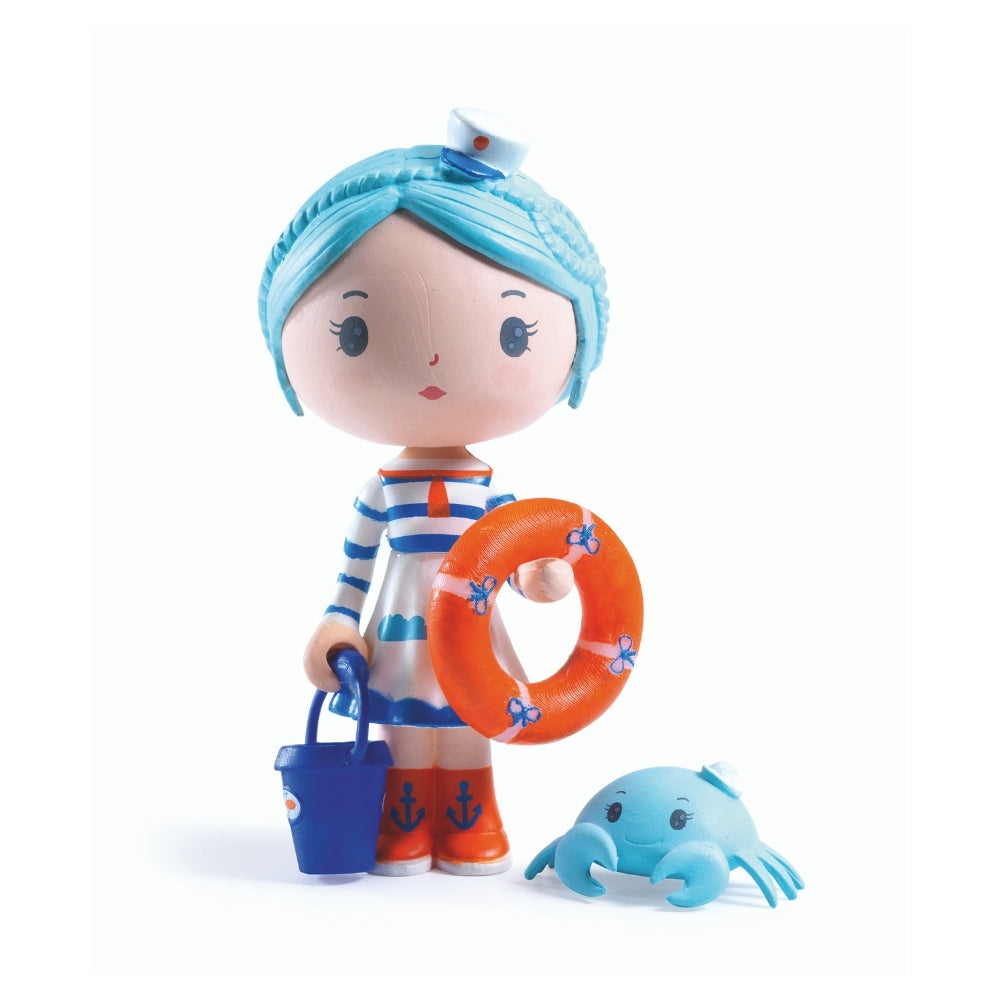 Djeco Tinyly Marinette & Scouic - Adorable Wooden Pull Toy for Toddlers | Perfect for Early Learning & Imaginative Play | Birthday Gift for 1-3 Year Olds