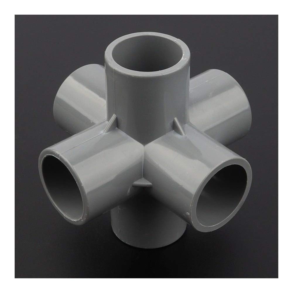 20mm PVC Pipe Fittings - 12/24/48pcs Multi-Way Connectors for Drip Irrigation, Garden Watering & Aquarium Tanks (6-Way Stereo Joints) - Perfect for DIY Plumbing, Hydroponics & Fish Tank Tubing Systems