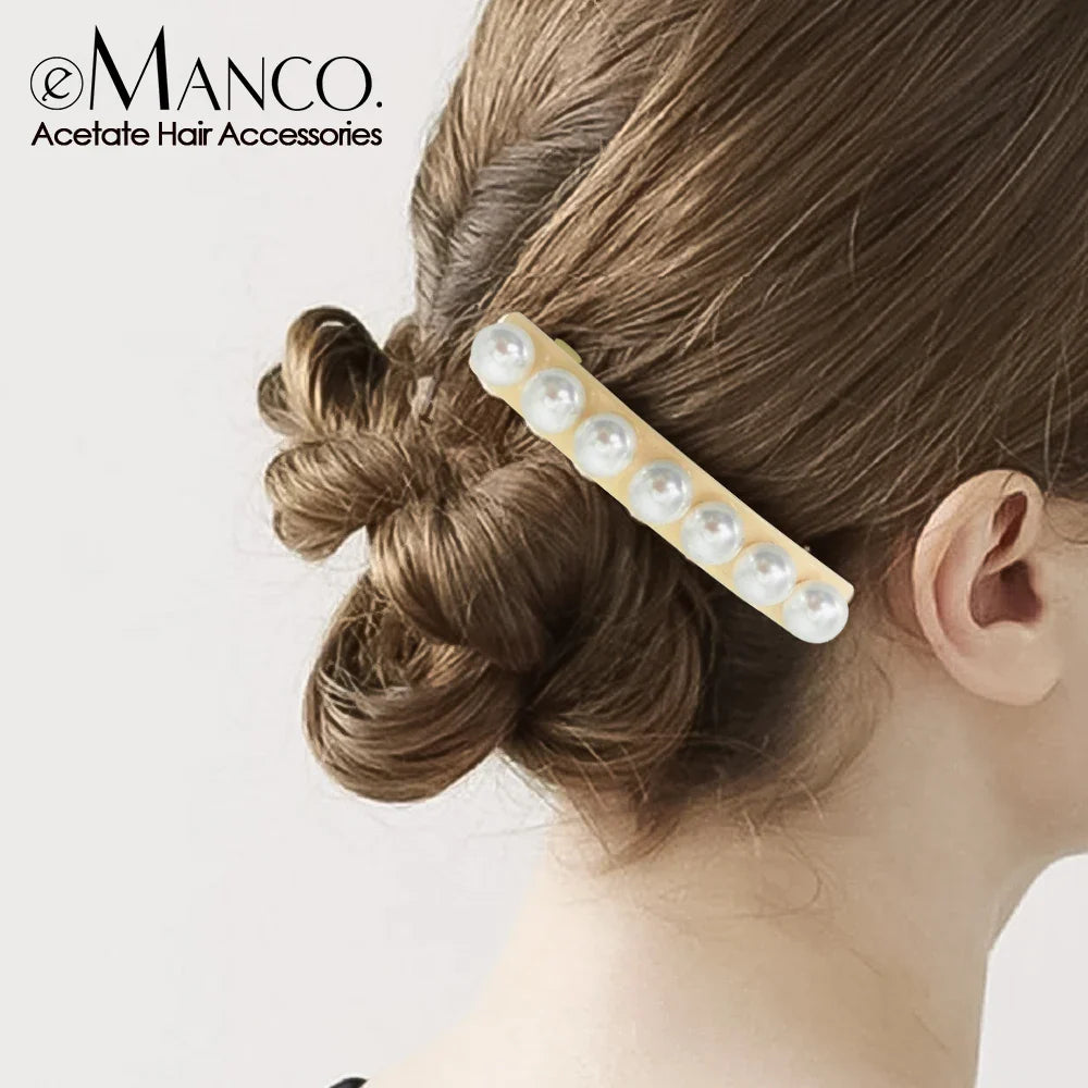 Elegant Pearl Hair Clips for Women - Classic Fashion Hair Accessories for Dresses, Weddings & Special Occasions - Minimalist Hair Jewelry Gift for Her