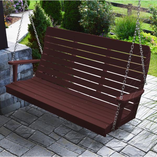 A & L Furniture Poly Winston Swing - Durable Outdoor Patio Swing with Weather-Resistant Cushions for Garden, Backyard, and Porch Relaxation