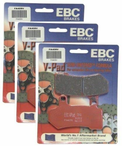 EBC 2 Sets Front + 1 Rear Brake Pads (3 Sets) for Harley FLHX Street Glide 2008-2017 - High Performance Motorcycle Brake Pads for Smooth Stopping & Enhanced Safety on Long Rides