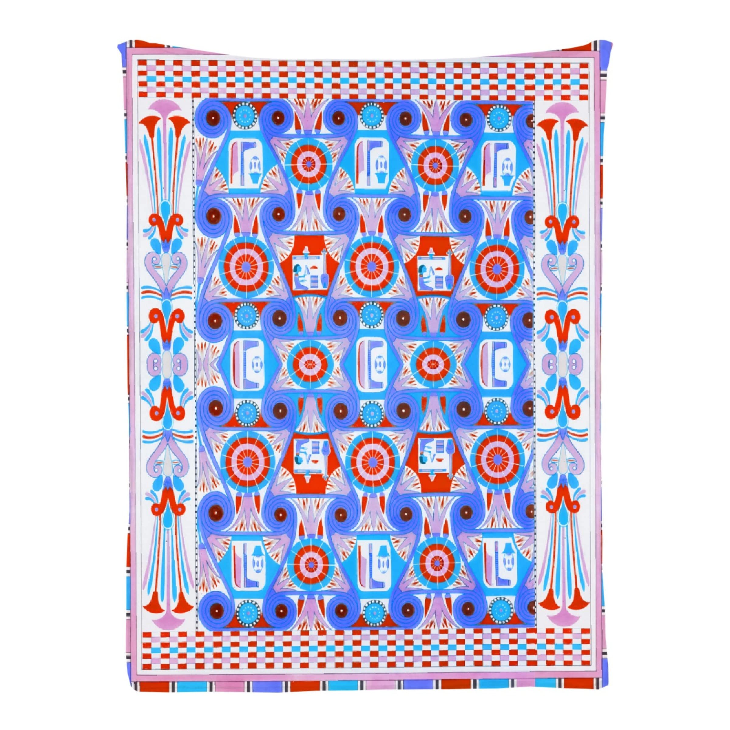Yakujo Patterns Cube Art Lightweight Flannel Fleece Blanket - 120