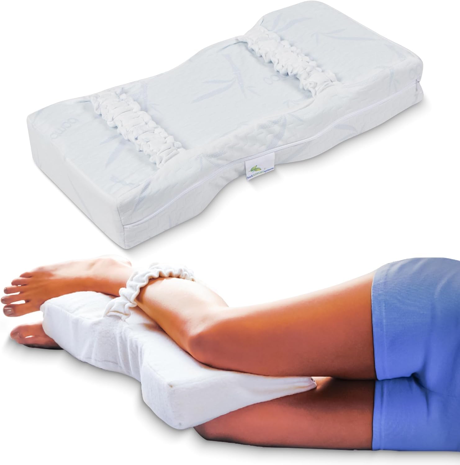 Memory Foam Knee Pillow for Side Sleepers - Back Pain Relief, Hip & Sciatica Support - Doctor Designed Orthopedic Leg Cushion | Perfect for Sleeping, Pregnancy, Post-Surgery & Office Chair Comfort