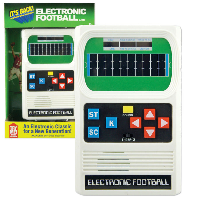 Electronic Football Game - Portable Handheld Sports Arcade for Kids & Adults - Perfect for Home, Office, and Travel Entertainment
