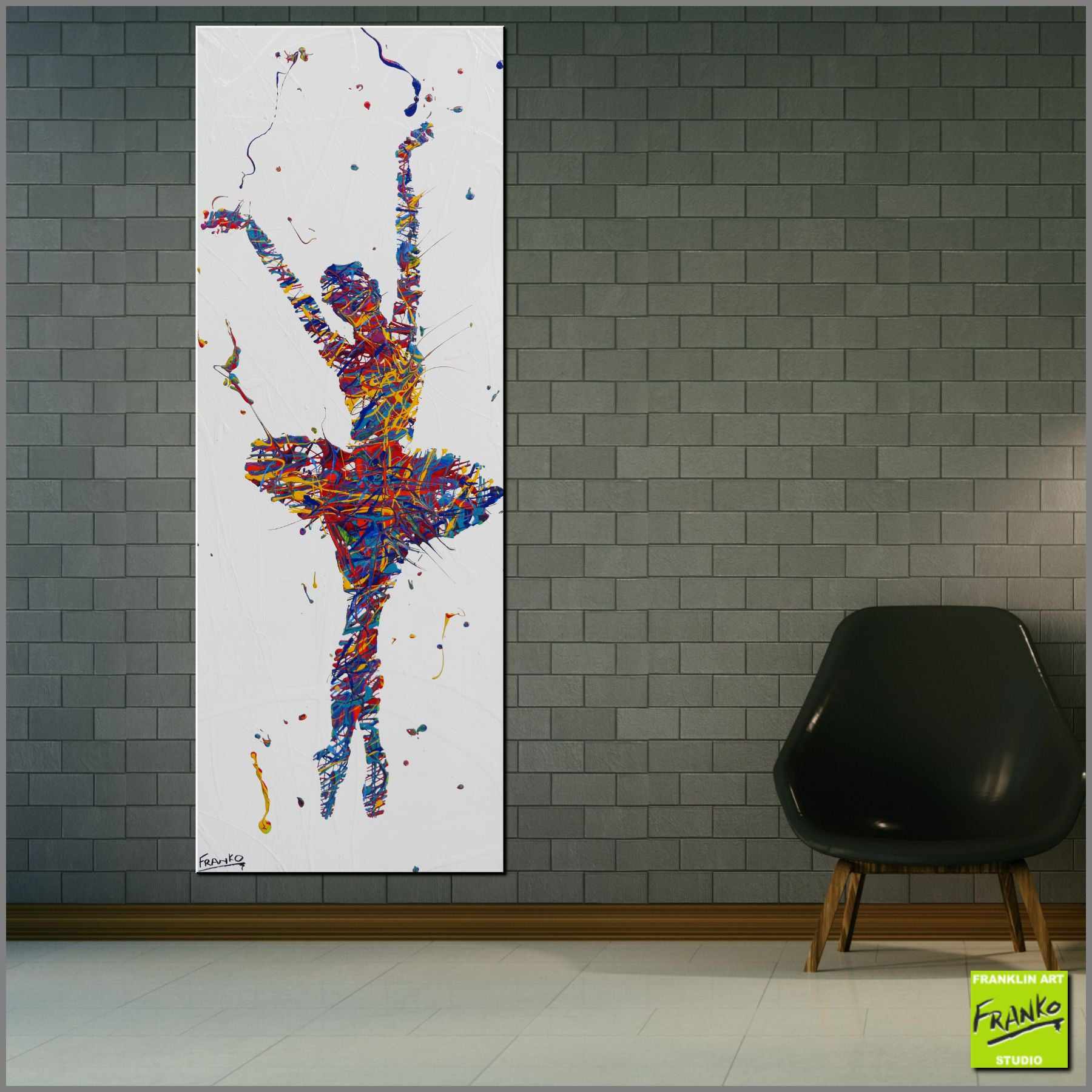 Poise 160cm x 60cm Ballerina Urban Pop Art Canvas Painting - Modern Home Decor for Living Room, Bedroom & Office Wall Art