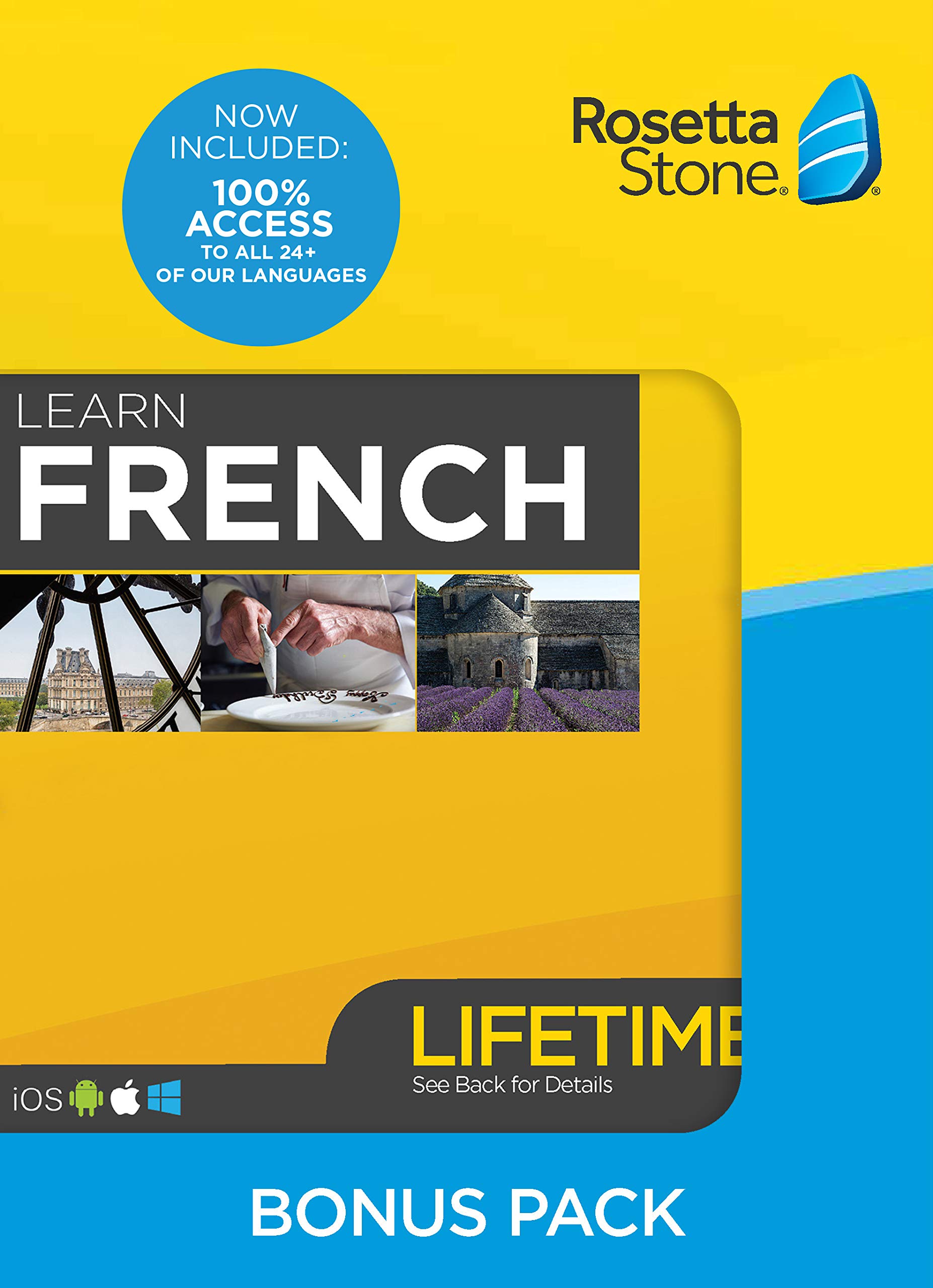 Rosetta Stone Learn French Language Software Bundle - Lifetime Online Access, Grammar Guide & Dictionary Book Set for PC/Mac | Perfect for Travel, Business & Language Learning at Home