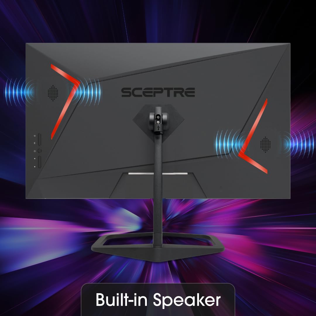 Sceptre E255B 25-inch 1ms 240Hz Gaming Monitor with HDMI & DisplayPort, Built-in Speakers, Machine Black (2023 Model) - Perfect for Esports, PC Gaming & Home Office Setup