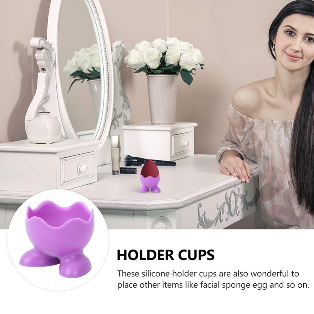 VOSAREA 8pcs Silicone Egg Holder Cups - Reusable Boiled Egg Stand with Egg Cooker & Eggcup - Perfect for Breakfast, Kitchen, Picnics & Camping