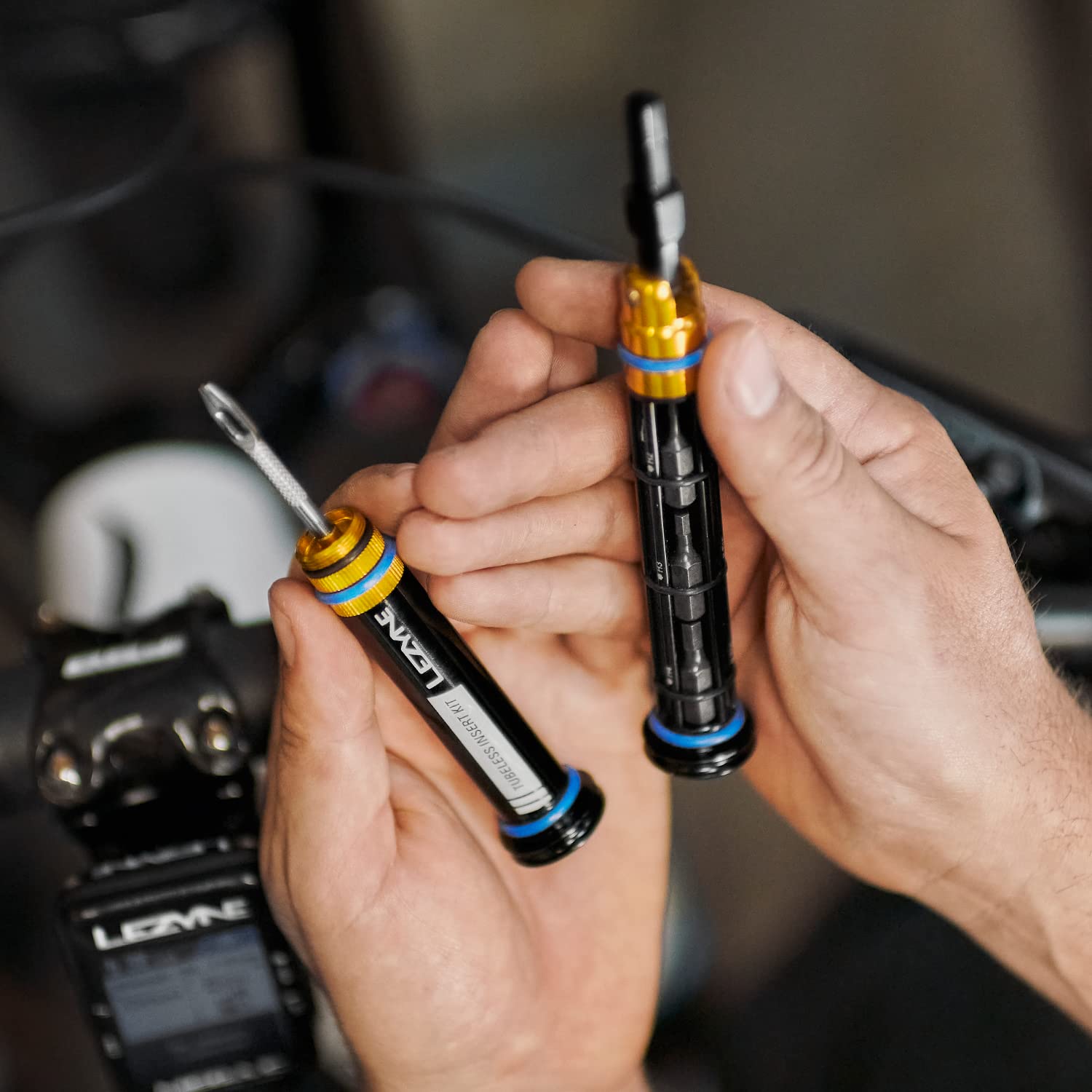 LEZYNE DUAL Tubeless Bike Tire Repair Kit - Complete Puncture Repair Tool Set with Valve Core Tool & Sealant (Black) - Perfect for Mountain Biking, Road Cycling & Emergency Trailside Repairs