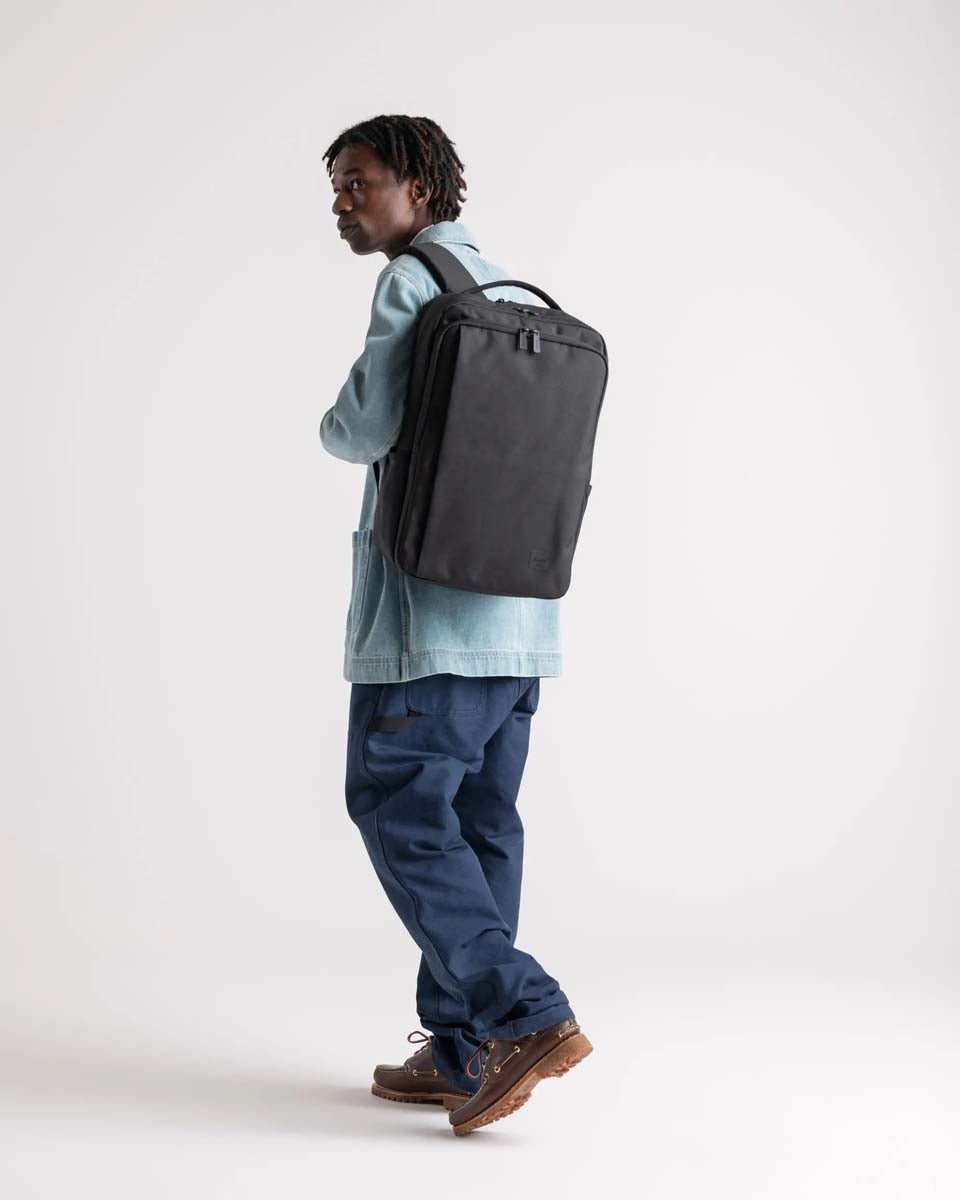 Herschel Kaslo Backpack Tech - Water-Resistant Laptop Backpack with USB Charging Port, Moonbeam Tonal - Perfect for Work, School & Travel