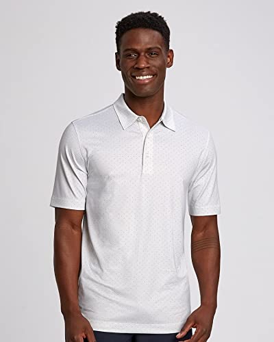 Cutter & Buck Pike Double Dot Print Stretch Men's Big & Tall Short Sleeve Polo Shirt - Comfortable Casual Wear for Golf, Office & Outdoor Activities