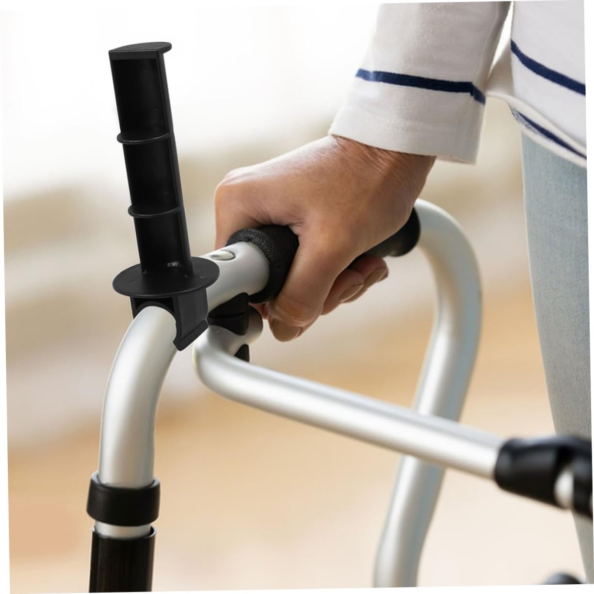 2-Pack Clip-On Toilet Paper Holder for Wheelchairs - Adjustable Roller Replacement Rod with Secure Grip - Ideal for Seniors, Nursing Patients, Bedside Commodes & Transport Chairs - Perfect for Home Care, Hospitals and Mobility Assistance