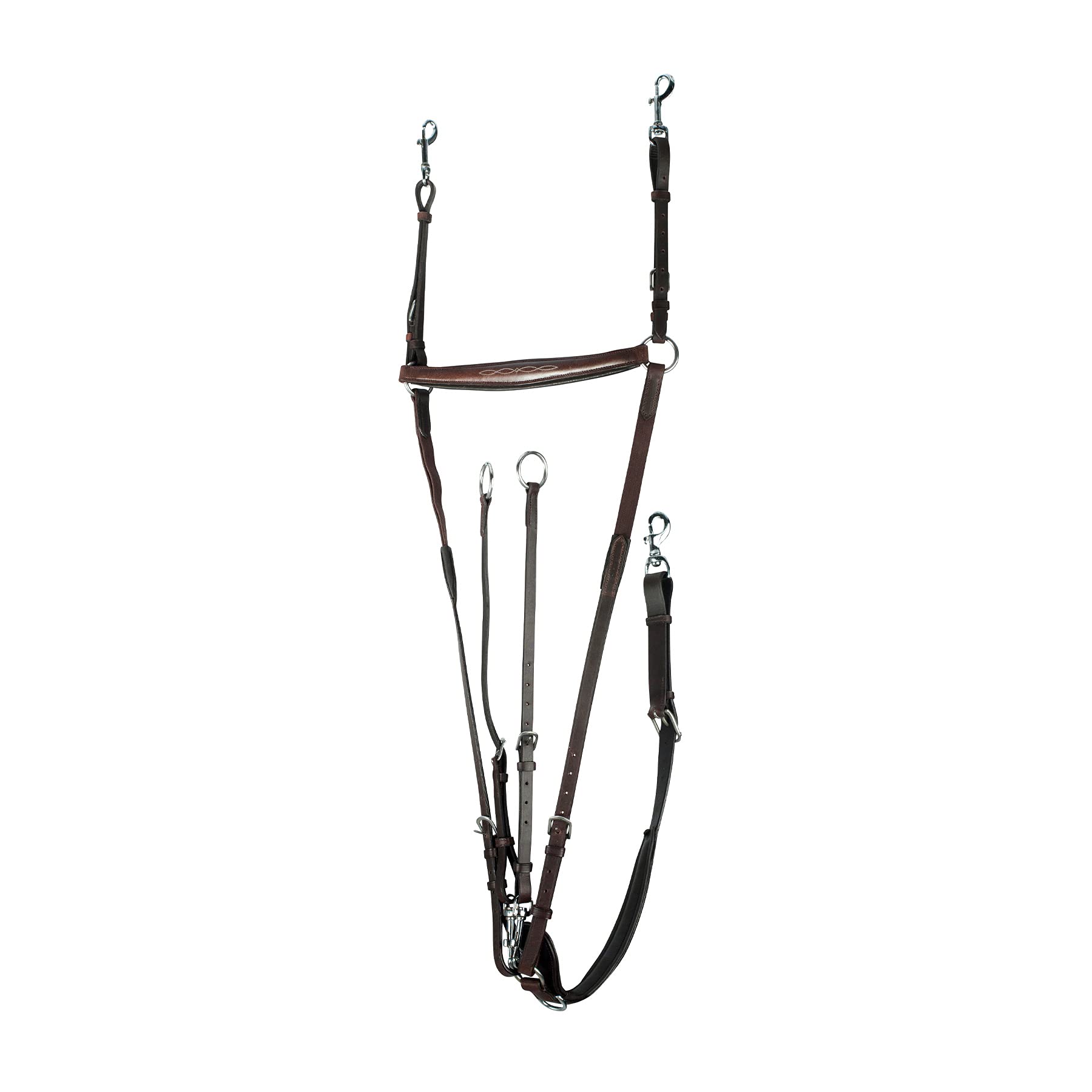 Horze Venice Leather Run Martingale Cob Brown Horse Bridle - Premium Equestrian Equipment for Dressage & Show Jumping | Perfect for Training & Competition Use